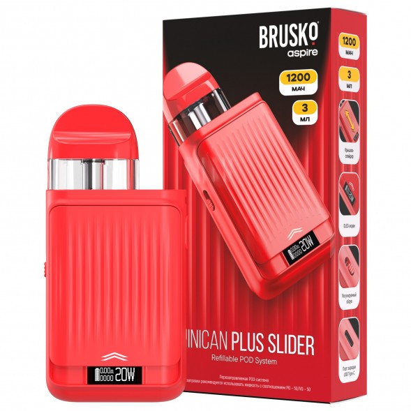 Электронная сигарета Brusko - Minican Plus Slider (Красный) купить в Тюмени