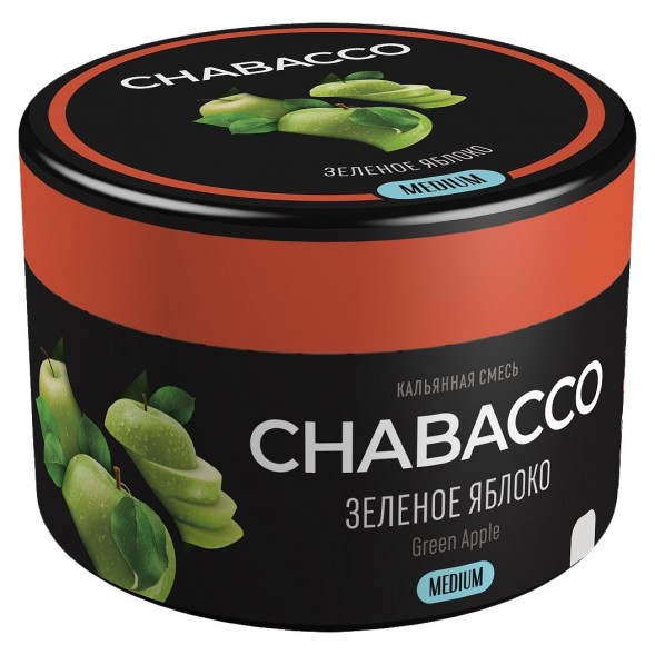 Смесь Chabacco MEDIUM - Green Apple (Зелёное Яблоко, 40 грамм) купить в Тюмени