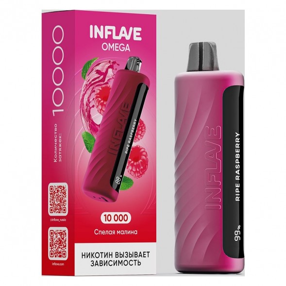 INFLAVE OMEGA - Спелая Малина (Ripe Raspberry, 10000 затяжек) купить в Тюмени