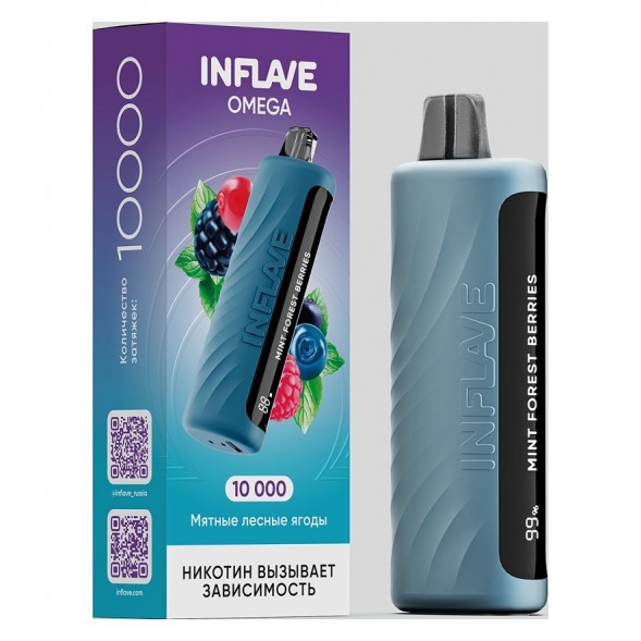 INFLAVE OMEGA - Мятные Лесные Ягоды (Mint Forest Berries, 10000 затяжек) купить в Тюмени