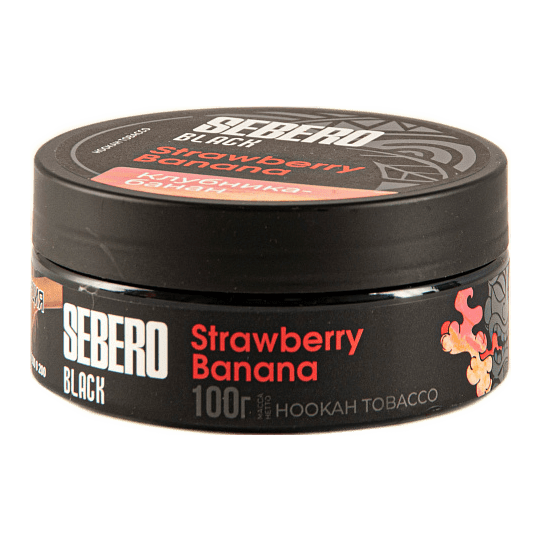 Табак Sebero Black - Strawberry Banana (Клубника и Банан, 100 грамм) купить в Тюмени