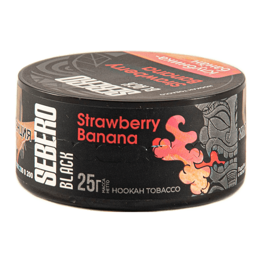 Табак Sebero Black - Strawberry Banana (Клубника и Банан, 25 грамм) купить в Тюмени