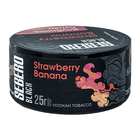 Табак Sebero Black - Strawberry Banana (Клубника и Банан, 25 грамм) купить в Тюмени