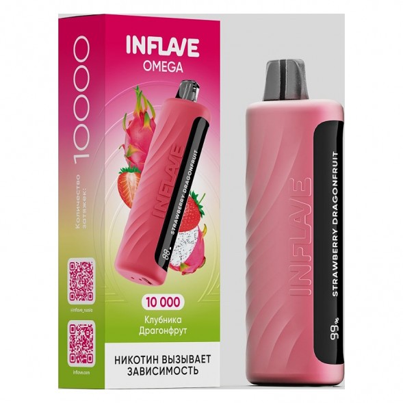 INFLAVE OMEGA - Клубника Драгонфрут (Strawberry Dragonfruit, 10000 затяжек) купить в Тюмени