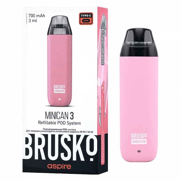 Электронная сигарета Brusko - Minican 3 (700 mAh, Розовый) купить в Тюмени