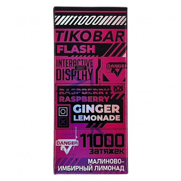 TIKOBAR FLASH - Малиново-Имбирный Лимонад (Raspberry Ginger Lemonade, 11000 затяжек) купить в Тюмени