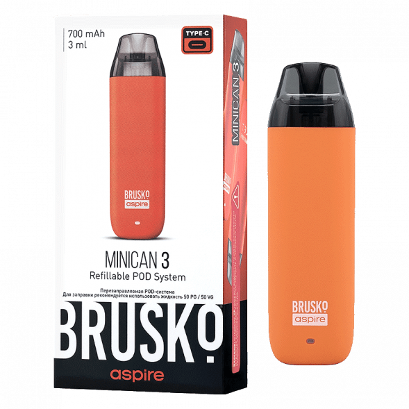 Электронная сигарета Brusko - Minican 3 (700 mAh, Оранжевый) купить в Тюмени
