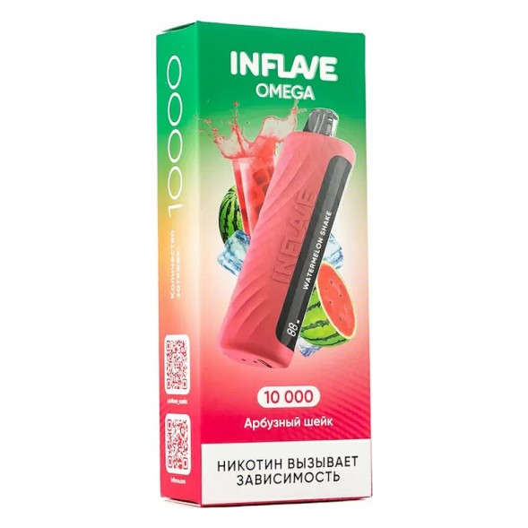 INFLAVE OMEGA - Арбузный Шейк (Watermelon Shake, 10000 затяжек) купить в Тюмени