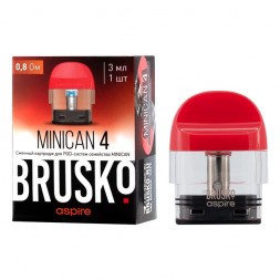 Сменный картридж Brusko - Minican 4 (0.8 Ом, Красный)