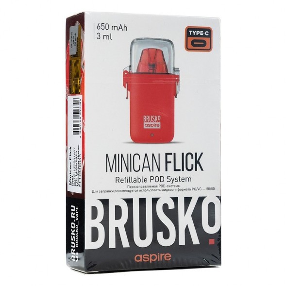 Электронная сигарета Brusko - Minican Flick (Красный) купить в Тюмени
