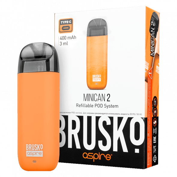Электронная сигарета Brusko - Minican 2 (400 mAh, Оранжевый) купить в Тюмени