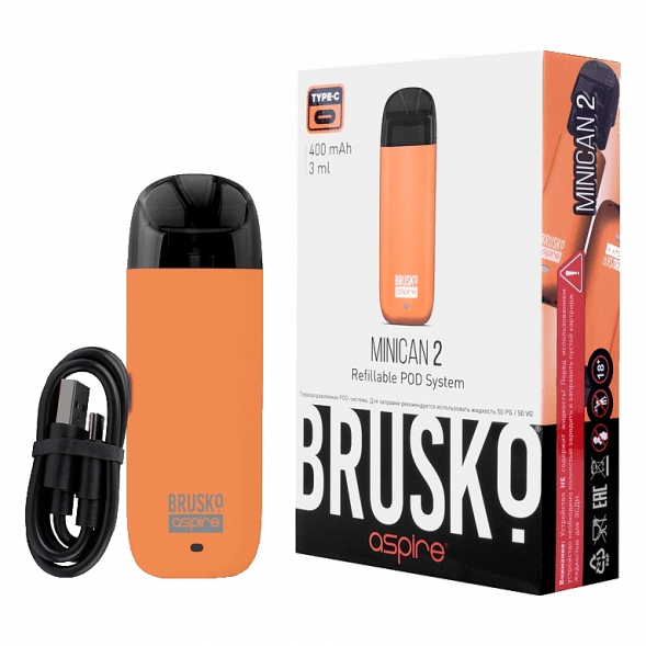 Электронная сигарета Brusko - Minican 2 (400 mAh, Оранжевый) купить в Тюмени
