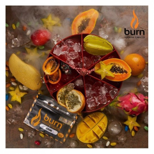 Табак Burn - Tsunami (Тропические Фрукты со Льдом, 100 грамм) купить в Тюмени