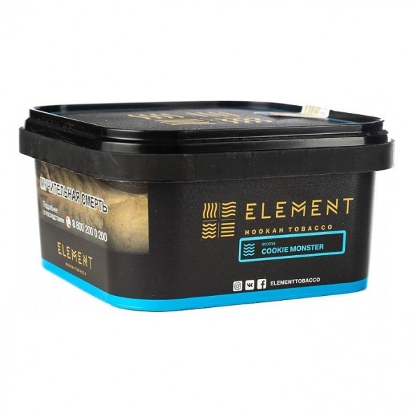Табак Element Вода - Cookie Monster (Земляничное Печенье, 200 грамм) купить в Тюмени