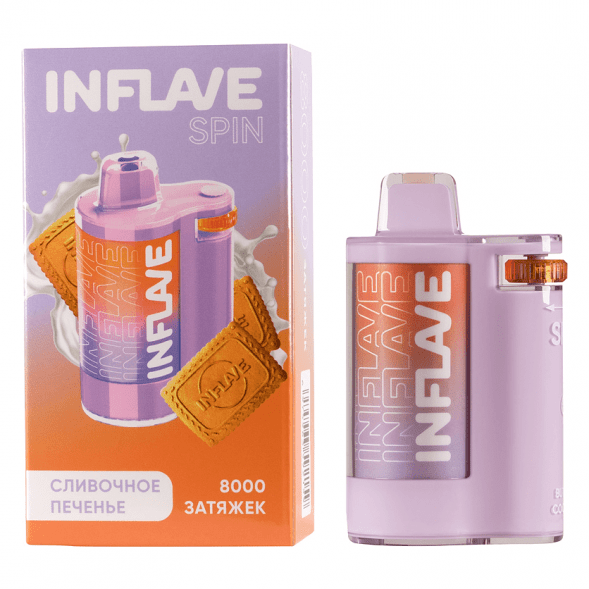INFLAVE SPIN - Сливочное Печенье (8000 затяжек) купить в Тюмени