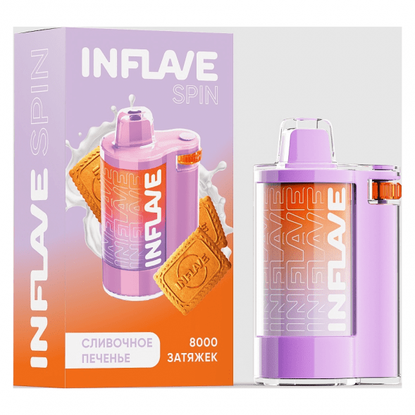 INFLAVE SPIN - Сливочное Печенье (8000 затяжек) купить в Тюмени