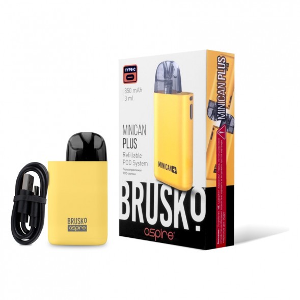 Электронная сигарета Brusko - Minican Plus (850 mAh, Жёлтый) купить в Тюмени