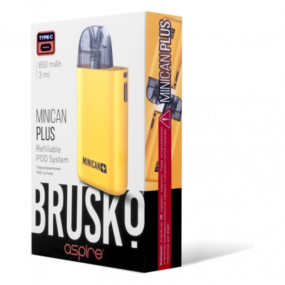 Электронная сигарета Brusko - Minican Plus (850 mAh, Жёлтый) купить в Тюмени