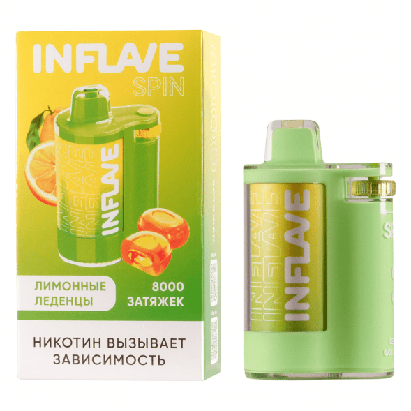 INFLAVE SPIN - Лимонные Леденцы (8000 затяжек) купить в Тюмени