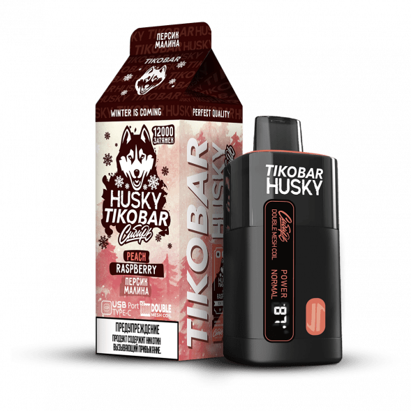 TIKOBAR HUSKY Сибирь - Персик Малина (Peach Raspberry, 12000 затяжек) купить в Тюмени