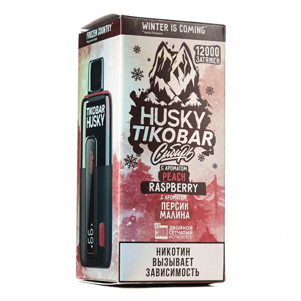 TIKOBAR HUSKY Сибирь - Персик Малина (Peach Raspberry, 12000 затяжек) купить в Тюмени