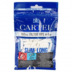 Фильтры для самокруток Cartel - Slim Long (100 штук, 22х6 мм)