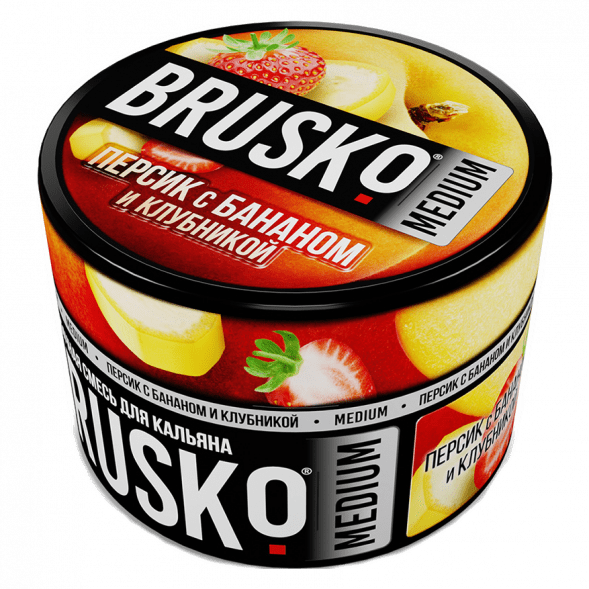 Смесь Brusko Medium - Персик с Бананом и Клубникой (50 грамм) купить в Тюмени