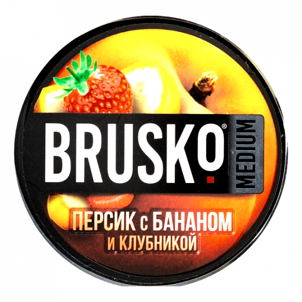 Смесь Brusko Medium - Персик с Бананом и Клубникой (50 грамм) купить в Тюмени