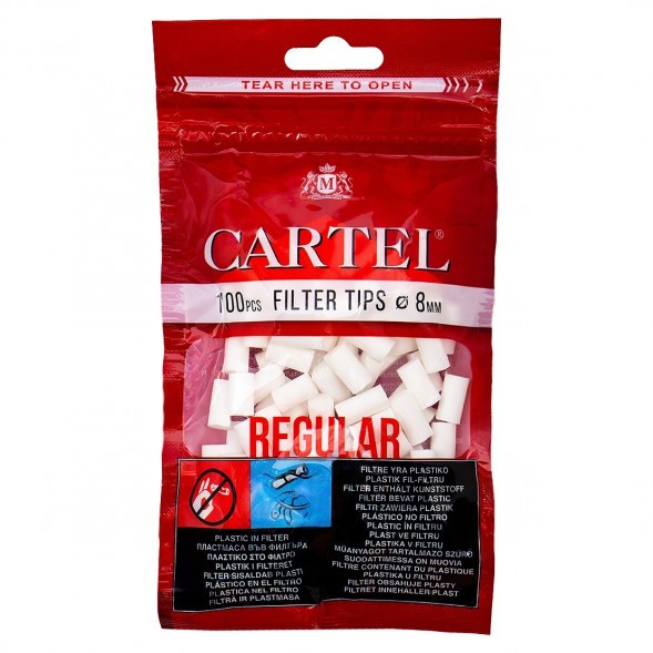 Фильтры для самокруток Cartel - Regular (100 штук, 15х8 мм) купить в Тюмени