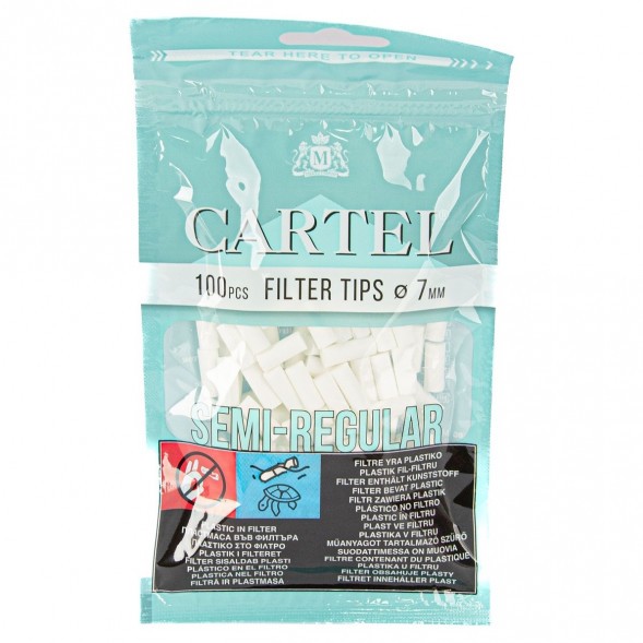 Фильтры для самокруток Cartel - Semi Regular (100 штук, 15х7 мм) купить в Тюмени