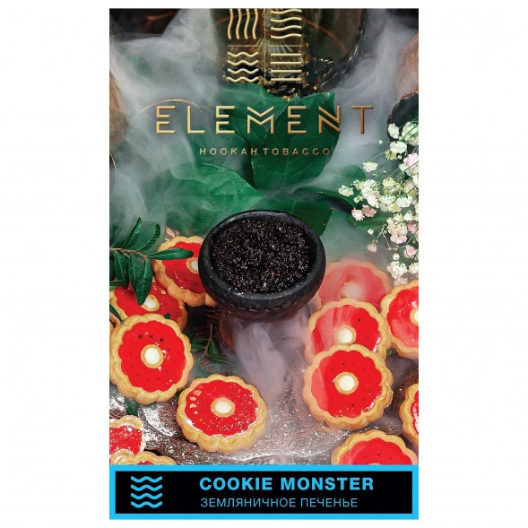 Табак Element Вода - Cookie Monster NEW (Земляничное Печенье, 25 грамм) купить в Тюмени