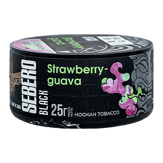 Табак Sebero Black - Strawberry Guava (Клубника и Гуава, 25 грамм) купить в Тюмени