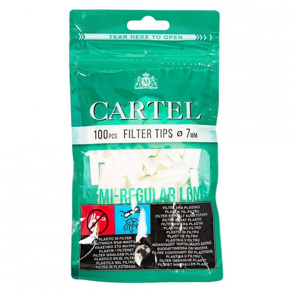 Фильтры для самокруток Cartel - Semi Regular Long (100 штук, 22х7 мм) купить в Тюмени