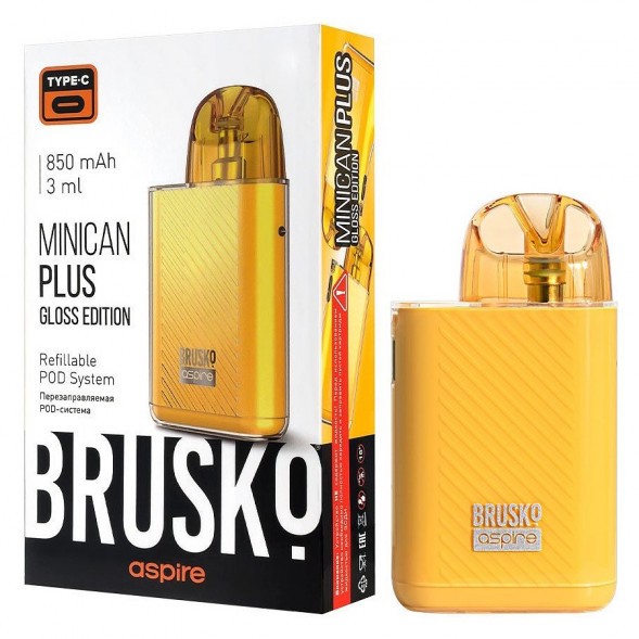 Электронная сигарета Brusko - Minican Plus Gloss Edition (850 mAh, Жёлтый) купить в Тюмени