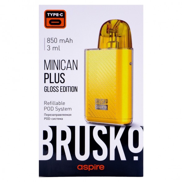 Электронная сигарета Brusko - Minican Plus Gloss Edition (850 mAh, Жёлтый) купить в Тюмени
