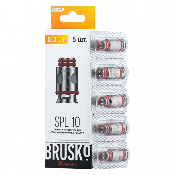 Испарители для Brusko Feelin (SPL-10, 0.3 Ом, 5 шт.) купить в Тюмени