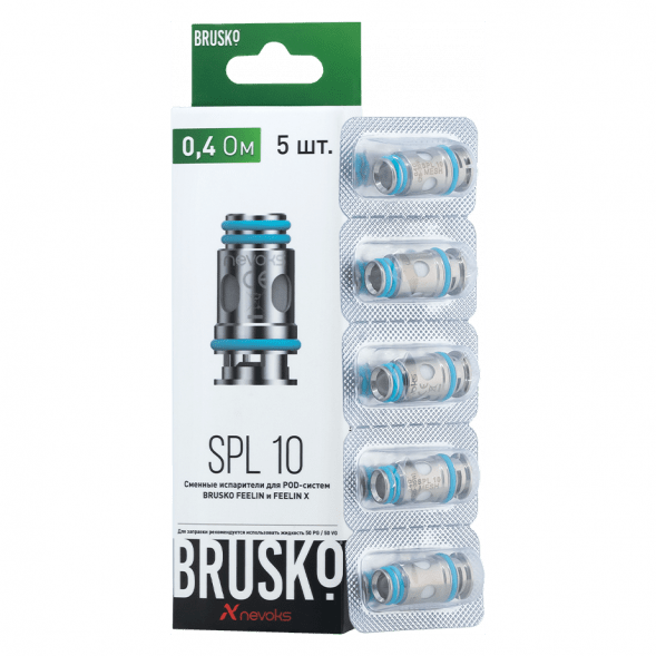 Испарители для Brusko Feelin (SPL-10, 0.4 Ом, 5 шт.) купить в Тюмени
