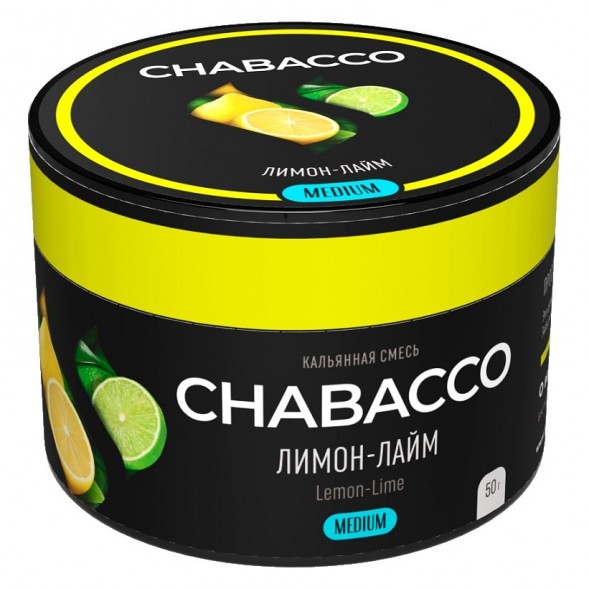 Смесь Chabacco MEDIUM - Lemon-Lime (Лимон - Лайм, 50 грамм) купить в Тюмени