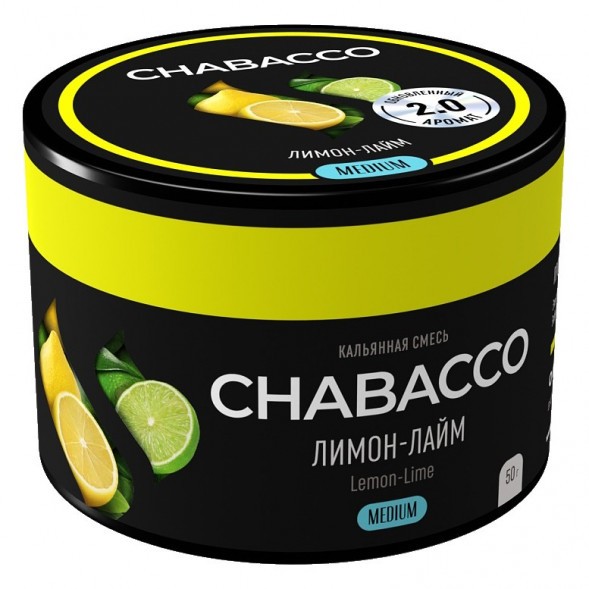 Смесь Chabacco MEDIUM - Lemon-Lime (Лимон - Лайм, 50 грамм) купить в Тюмени