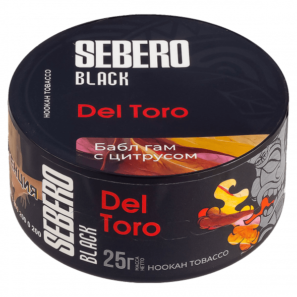 Табак Sebero Black - Del Toro (Бабл гам с Цитрусом, 25 грамм) купить в Тюмени