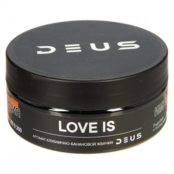 Табак Deus - Love Is (Клубнично-Банановая Жвачка, 100 грамм) купить в Тюмени