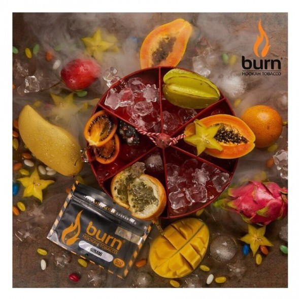 Табак Burn - Tsunami (Тропические Фрукты со Льдом, 25 грамм) купить в Тюмени