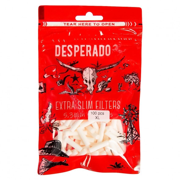 Фильтры для самокруток Desperado - Extra Slim XL (100 штук, 22х5 мм) купить в Тюмени