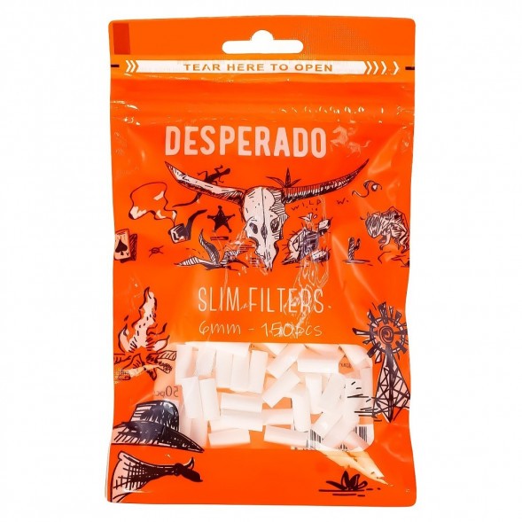 Фильтры для самокруток Desperado - Slim (150 штук, 15х6 мм) купить в Тюмени