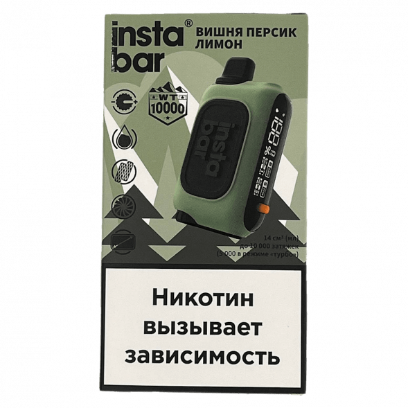 PLONQ INSTABAR WT - Вишня Персик Лимон (Cherry Peach Lemon, 10000 затяжек) купить в Тюмени