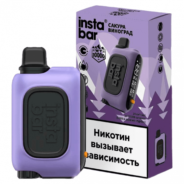 PLONQ INSTABAR WT - Сакура Виноград (Sakura Grape, 10000 затяжек) купить в Тюмени