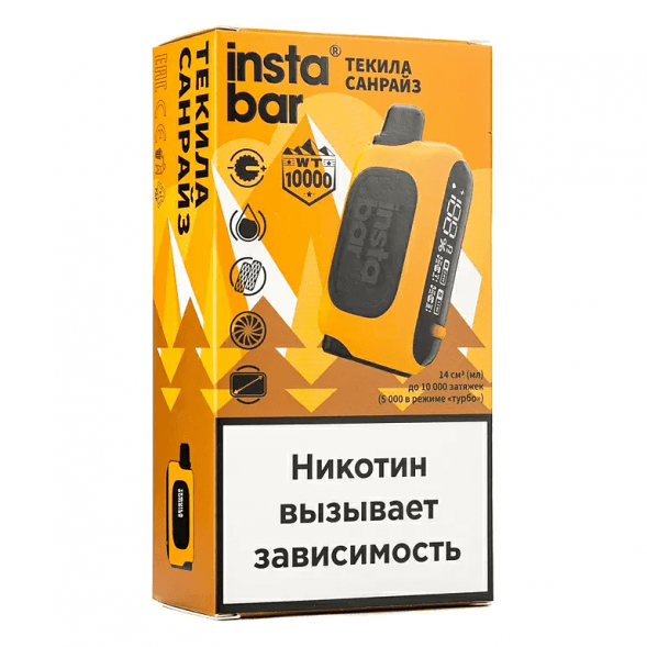 PLONQ INSTABAR WT - Текила Cанрайз (Tequila Sunrise, 10000 затяжек) купить в Тюмени
