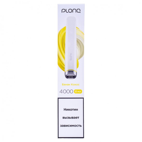 PLONQ PLUS PRO - Банан Кокос (Banana Coconut, 4000 затяжек) купить в Тюмени