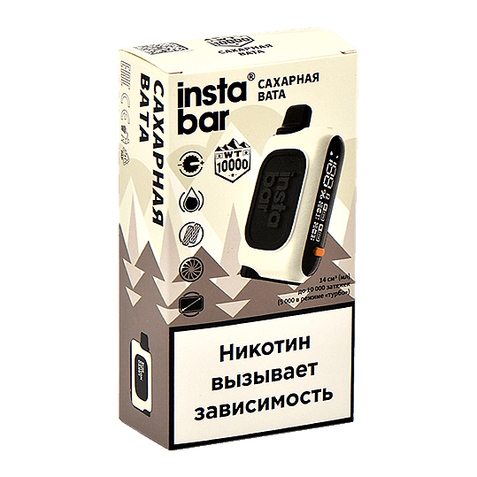 PLONQ INSTABAR WT - Сахарная Вата (Blue Cotton Candy, 10000 затяжек) купить в Тюмени