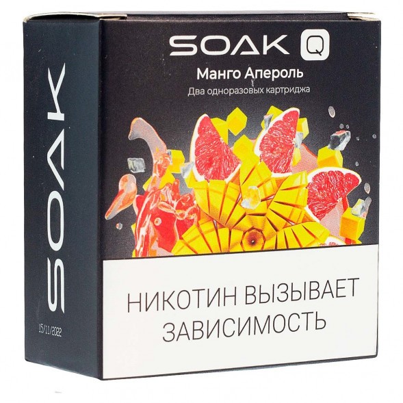 Картридж SOAK Q - Манго Апероль (1500 затяжек х 2 шт.) купить в Тюмени